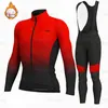 Cycling Jersey Sets Winter Cycling Jacket Bike Jersey Set Men Thermal Fleece Lange Mouw Cycling Clothing MTB Sportswear Bicycle Ride Uniform 230525