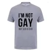 Magliette da uomo I'm Not Gay But 20 Is Funny T-shirt For Man Bisexual Lesbian LGBT Pride Compleanni Regali per feste Camicia di cotone