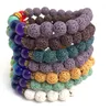 Strand Natural Volcanic Rock Stone Bracciali da uomo Reiki 7 Chakra Healing Beads Bracciale Colorful Lava Spring String Mala Buddha Bangles