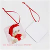 Christmas Decorations Sublimation Mdf Ornaments Round Square Snow Shape Transfer Printing Blank Xmas Consumable Drop Delivery Home G Dhxkr