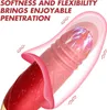 presa di fabbrica Vibratore giocattolo rosa per donna in 1 Leccata di lingua del clitoride Punto di spinta Modalità dildo Giocattoli adulti del sesso Giochi Clitoride Leccacapezzoli Donna Uomo CoppiaRosso