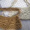 Shoppingväskor handgjorda boho geometriska väv av bomullsladd makram tygkoppling anpassad designer sommarstrand virkning axel handväska