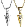 Pendant Necklaces Sale 1PC Punk Striking Men's Vintage Alloy Spearhead Arrowhead Necklace For Men Chocker Stainless Steel Jewelry CX25