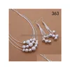 Orecchini Collana Mix Style Stesso prezzo Donna Sterling Sier Plate Set di gioielli Fashion Wedding 925 Orecchini Set Gts34A Drop Delivery Dhcal