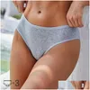 Kadın Panties Kadınlar 3pcs/Set Sexy Sexy kadınlar için pamuk iç çamaşırı düşük bel dişi altında düz renkli brifingler sxl kızlar