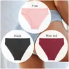 Kadın Panties Kadınlar 3pcs/Set Sexy Sexy kadınlar için pamuk iç çamaşırı düşük bel dişi altında düz renkli brifingler sxl kızlar