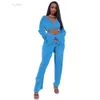 2023 New Spring Clothes for Women Tracksuits Two 2 Piece Sets Long Sleeve Vintage Bandage Flared Top and Wide Leg Pants Sportswear Solid Outfits 8306
