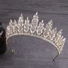 Andere mode -accessoires Luxe prachtige kristalbladen bruiloft kroon koninklijke koningin tiaras hoofdbanden voor meisjes prom bruids kronen bruid diadeem haar jood j230525