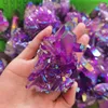 Estatuetas decorativas 1pc 40-130g cluster natural cluster roxo quartzo mineral cura de ametista para ornamentos de tanques aquários