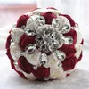 Decorative Flowers 1Piece Elegant Custom Ivory Bridal Wedding Bouquets Stunning Pearls Beaded Crystal Brooch Stitch