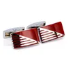 Cuff Links C-MAN Enamel 2 Pair/Batch Square Red Pattern French Shirts Jewelry Wedding Groom Men's Cufflinks G220525