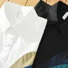 Męskie koszule designerski francuska jakość bawełniana koszulka męska marka trend wygodne patchwork powiększanie najwyższe ubrania chemise homme