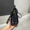 10A Diseñadores de calidad de espejo Mini Cassandra Flap Bag 20cm Mujeres de cuero real Monedero negro Asa de lujo Bolso bandolera con correa para el hombro con caja