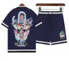 New Casablanc Shirts Mens lucid dreams island scenery color temperament Satin short sleeve Silk shirt & shorts