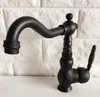 Kitchen Faucets Wet Bar Bathroom Vessel Sink Faucet Black Oil Rubbed Bronze One Handle Swivel Spout Mixer Tap Single Hole Mnf356