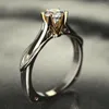 Anillos de racimo Anillo de plata de ley 925 Seis ocho corazones y flechas Circón Simulación Moissan Diamante para mujeres Regalos de boda