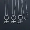 Hangende kettingen 1 st roestvrij staal internetmeisje ze duivel vrouwelijk symbool gotisch streetwear ketting oorringen vrouwen joodly set