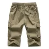 Shorts Mäns långa khaki-lastbyxor en tredjedel byxor Capri Cotton Bermuda Straight Pocket 2022 Hot Men's Casual Shorts P230524