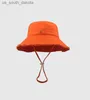 Chapéus de aba larga Mulher marca de luxo Chapéus largos Designer de verão Le Bob Andichaut Bucket Hat Solid Metal Letter Hat L230523