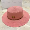 8 kleuren Zomer Strooien Hoed ontwerper caps Casquette Gras Gevlochten cap Voorzien Emmer Hoeden Mode Dames Strand Zonnehoed Unisex Triomfantelijke motorkap