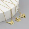 Pendant Necklaces 1 PC Stainless Steel Insect Link Cable Chain Women Necklace Gold Color Butterfly With Lobster Claw Clasp Extender 47cm