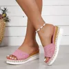 Color Solid Fashion Ladies Breathable Sandals Mesh Comfortable Flat Bottom Casual Women's Leopard 3 Strap for Women 954 728