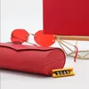 Gafas de sol de diseñador para hombre para mujer Marco óptico sin montura de metal compuesto Rectángulo clásico Cuadrado Gafas de sol doradas de lujo