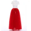 Gonne FOLOBE Stile vintage 7 strati Gonna lunga in tulle musulmana a vita alta da donna per adulti Faldas Jupe Saia