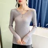 Women's Sweaters Green Girl OL Button Vest Pullover Low V Collar Sweater Women's T-shirt Women Pull Slim Top Cloth Shirt Clothes