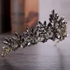 Other Fashion Accessories Trendy Wedding Crown Baroque Black Rhinestone Crystal Bridal Crown Headdress Wedding Hair Accessories Tiara Handmade Crown J230525