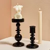 Titulares de vela Transparente Cellers Titulares Tealight Candle Stand Black Glass Candlestick Decorações de casas Decoração de casamento 230525