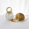 Meisjes holle wevende handtassen 2022 Mode Kinderen Drawstring Nets Bag Zomer Kids Beach Holiday Handtas