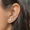 Stud -oorbellen minimaal delicaat mode meisje vrouwen multi piercing mini kleine verharde single cz hart vierkant traan ronde
