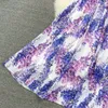 2023 verano ligero estilo maduro ligero temperamento de lujo pajarita cintura delgada 7/4 manga A-line vestido de gasa