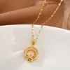 Collares con colgante de viento chino de la suerte Maitreya Buddha para mujer, cadena de clavícula femenina de acero inoxidable, joyería para el cuello de niña