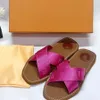 designer sandali da donna legnoso pantofole leggero abbronzatura beige bianca bianca in pizzo rosa lettere in tela in tela scanalature estate scarpe da estate