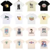 Rhude Erkek Tişörtleri Kadın Erkek Gömlekler İçin Tasarımcı Baskı Mektubu Gevşek Yüksek Sokak Moda Top Tee Asya Boyut