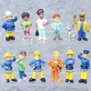 Anime Manga 12Pcsset Fireman Sam Cartoon Fire Fighting Figure Model PVC Doll Toys Boy Girl Toy For Kids Compleanno Regalo di Natale 230525