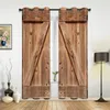 Gordijn houten deur raam moderne Europese stijl gordijnen voor slaapkamer woonkamer achtergrond