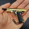 M1911 다마스커스 패턴 총 장난감 모델 1 : 3 금색 권총 총 금속 키 체인 모델 미니어처 합금 권총 컬렉션 성인 선물 2084