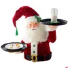 Christmas Decorations Creative Santa Snack Plate Snowman Dessert Table Fruit Cake Stand Party Candy Food Serving Tray Xmas Rack Drop Dhdbm