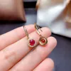 Stud Earrings Gift Real And Natural Ruby Earring Gemstone Jewelry 925 Sterling Silver For Women Party Ring