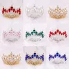 Andere mode -accessoires barokke kristal vintage Royal Queen King Round Tiaras Crown Big Rhinestone Pageant Prom Diadeem Hoofdband Wedding Haar Accesso J230525