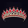 Other Fashion Accessories Baroque Vintage Green Royal Tiara Crowns Bride Blue Red Queen Crown Bridal Headband Wedding Tiara For Women Hair Jewelry J230525