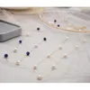 Chaînes simples perles d'eau douce naturelles longue chaîne pull collier dame clavicule collier femmes bijoux fête bal colliers