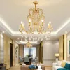 Chandeliers Gold Color Metal Body Crystal Decoration Chandelier American Style Bar Coffee House Restaurant Dining Room E14 Led