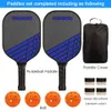 Rakiety tenisowe Pickleball Raketa Zestaw kompozycji włókna węglowego PE Honeycomb Core 2 Paski Pickleball Paddles4 Balls4 Swep Absorbent1 Cover Bag 230525