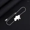 Link Bracelets H9ED Chain Women Men Country Map Jewelry Stainless Steel Material