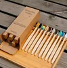 Top New style Bamboo toothbrush 10 pack with box travel set disposable hotel use biodegradable eco friendly Wholesale