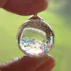 Naszyjniki wiszące 1pc eleganckie kolorowe bąbelki szklane okrągły ball żywiczny łańcuch naszyjnik biżuteria